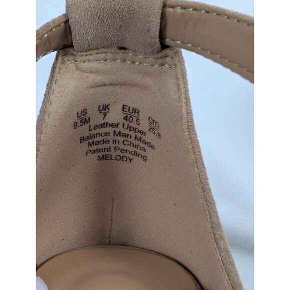 Naturalizer Melody Taupe Suede Platform PeepToe Block Heel Sandals Womens 9.5M - Picture 6 of 7